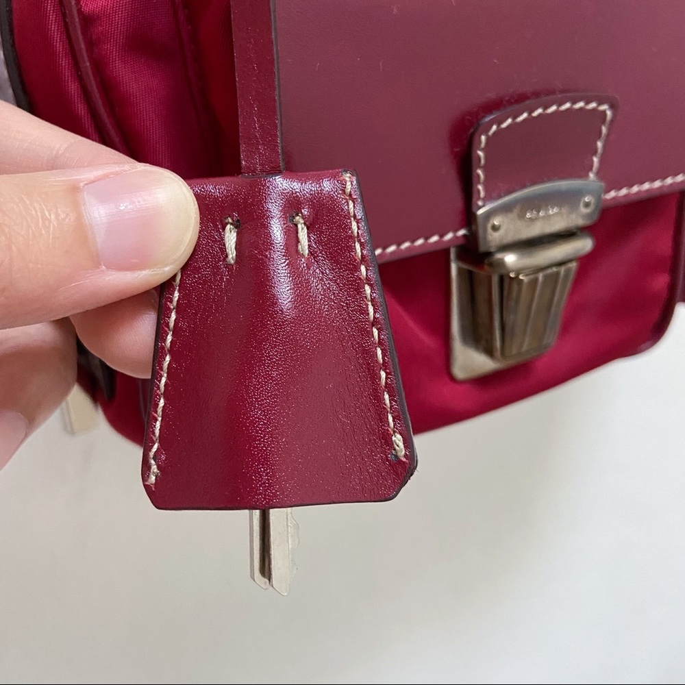 Prada Vintage Red Tessuto Tuc Handbag - Picture 5 of 13